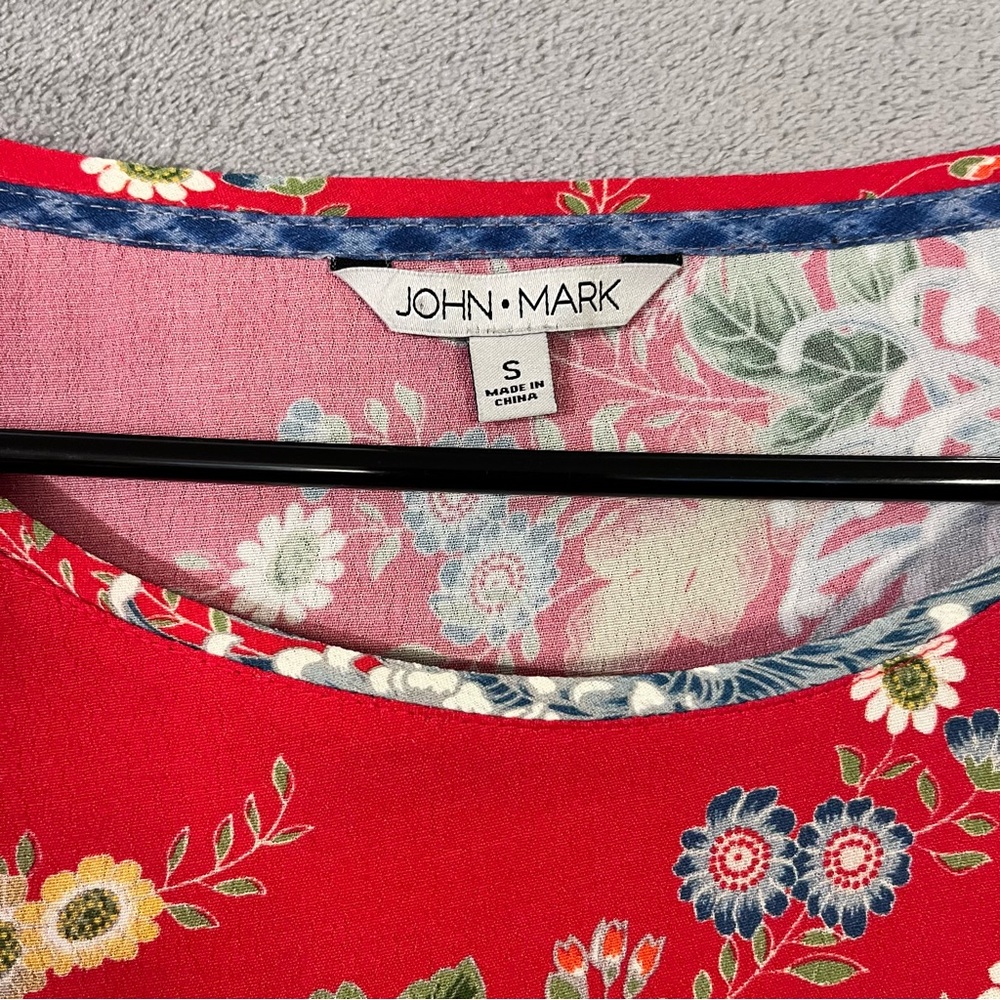 John Mark Floral Patchwork Pattern Top. Womens Sz… - image 2